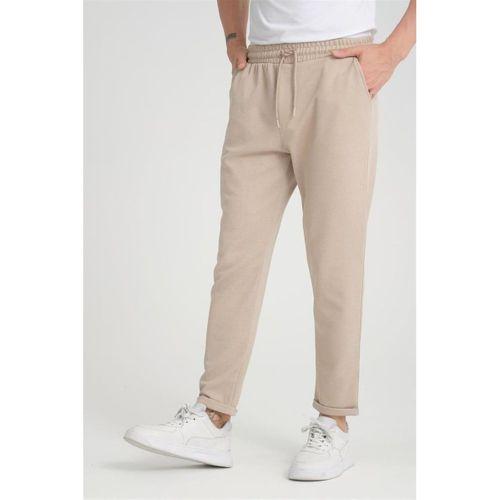 Premium Oxford Örme Regular Fit Duble Paça Erkek Pantolon- Bej