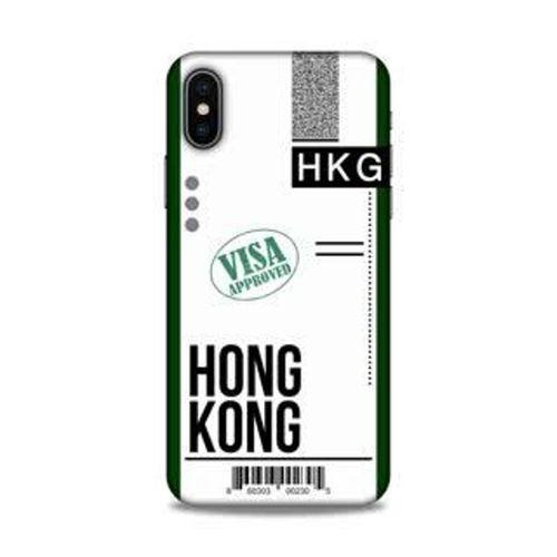 Apple iPhone XS Kılıf Uçak Bileti Hong Kong Arka Kapak Koruma Desenli Full Koruyucu