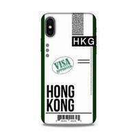 Apple iPhone XS Kılıf Uçak Bileti Hong Kong Arka Kapak Koruma Desenli Full Koruyucu