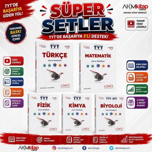 Limit TYT Türkçe Matematik Fizik Kimya ve Biyoloji Soru Bankası Seti 5 Kitap