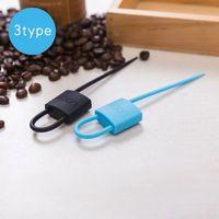 Kilit Şeklinde Silikon Kablo Ve Poşet Bağlama Atı (3'lü Set)