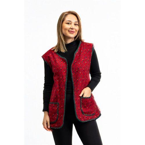 Kolsuz Meryem Çift Taraflı Cepli Pazen Kışlık Yelek Siyah/Bordo Syh/Brd