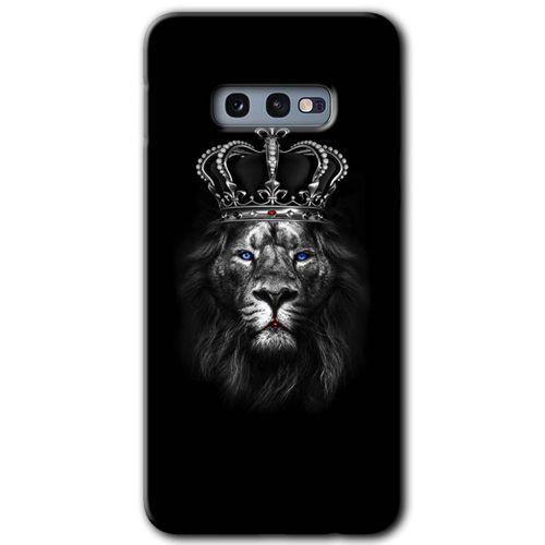 MRCİLETİSİM MRCİLETİSİM Samsung Galaxy S10e Kılıf HD Desen Baskılı Arka Kapak + Temperli Cam - King Lion