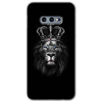 MRCİLETİSİM MRCİLETİSİM Samsung Galaxy S10e Kılıf HD Desen Baskılı Arka Kapak + Temperli Cam - King Lion