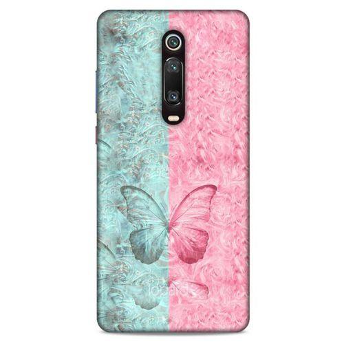 Xiaomi Mi 9T Pro Kılıf Kelebek Etkisi (30) Silicone Case Turkuaz Pembe