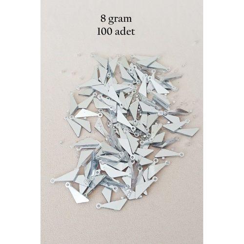 Oya Abiye Bileklik Kolye Pleksi Metalik Plastik Pul Gümüş Renk 8 gram 100 adet - BNC533