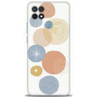 Oppo A15 Kılıf HD Baskılı Kılıf - Mavi Daireler + Tam Ekran Koruyucu