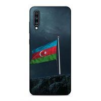Samsung Galaxy A70s Uyumlu Kılıf Azarbaijan (27) Tasarımlı Kılıf Mavi Beyaz