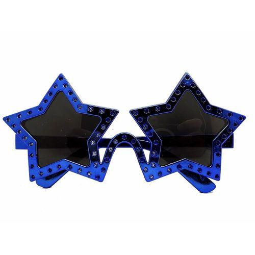 Mavi Renk Yıldız Şekil Parti Gözlüğü Retro