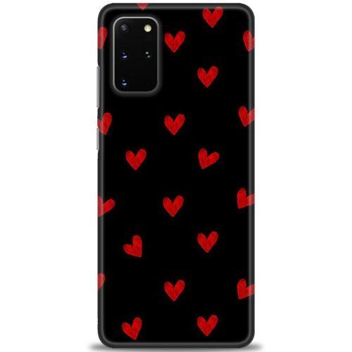 Samsung Galaxy S20 Plus Kılıf HD Baskılı Kılıf - Kırmızı Kalpler + Tam Ekran Koruyucu