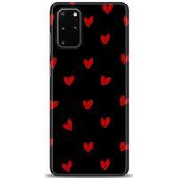 Samsung Galaxy S20 Plus Kılıf HD Baskılı Kılıf - Kırmızı Kalpler + Tam Ekran Koruyucu