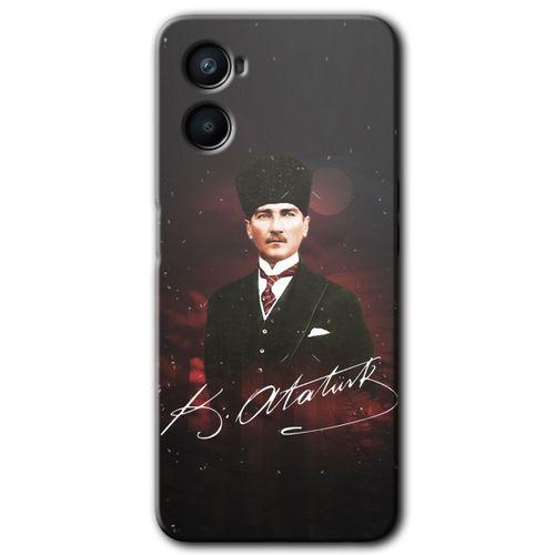 Potkal Hediye Fabrikası Oppo Reno 3 Kılıf HD Baskılı Desen + Hayalet Cam Yandan Görünmez