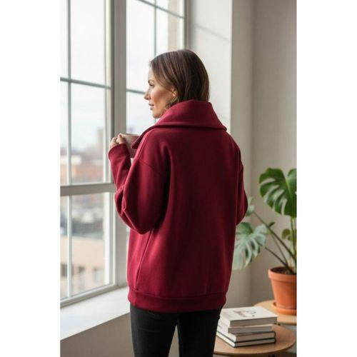 Kadın Uzun Kollu Fermuar Detay Sweat Shirt