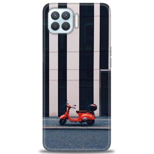 Oppo A73 Kılıf HD Baskılı Kılıf - Kırmızı Motor + Tam Ekran Koruyucu