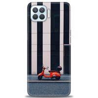 Oppo A73 Kılıf HD Baskılı Kılıf - Kırmızı Motor + Tam Ekran Koruyucu