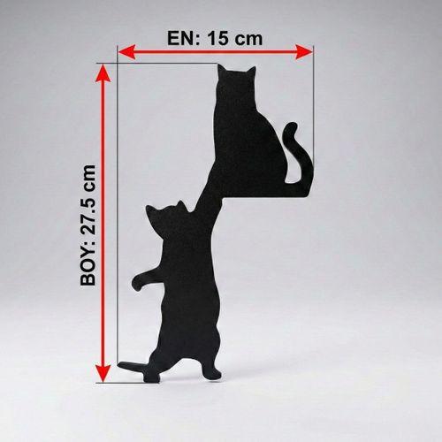 İki Kedi Figürlü Kapı Köşe Dekoru