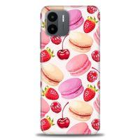 Xiaomi Redmi A1 Kılıf HD Baskılı Kılıf - Makaron ve Çilekler + Tam Ekran Koruyucu