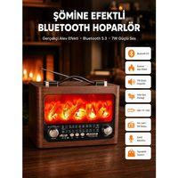 Solar Şömine Işıklı Bluetooth Hoparlör – Radyo, Usb, Tf Kart Destekli