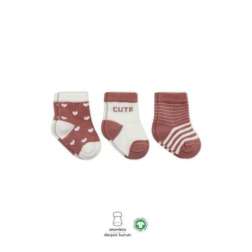 Bistyle Bistyle 3'Lü Penye Cute Stars Soket Çorap BS10115 Pudra