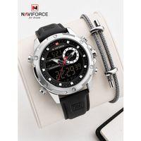 Naviforce Deri Kordon Dijital & Analoğ Mekanizma Bileklik Hediyeli 3 ATM Erkek Kol Saati NF9264.5