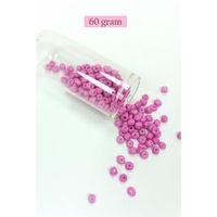 Dökme Cam Kum Boncuk Büyük Boy (6/0) 4 mm - 60 Gram - Koyu Pembe - BNC127
