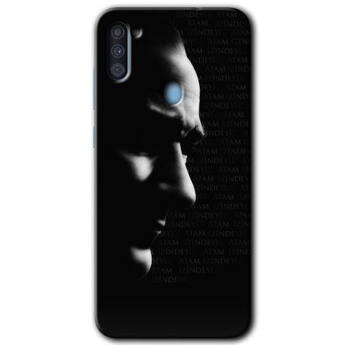 MRCİLETİSİM Samsung Galaxy A11 Kılıf HD Desen Baskılı Arka Kapak + Temperli Cam - Atam İzindeyiz