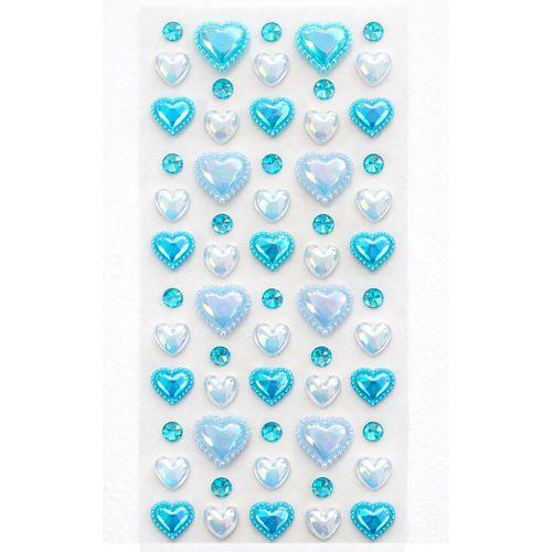Mavi 3D Parlak Işıltılı Taş Sticker Yapışkanlı Tırnak Saç Süs Dekor DIY Yılbaşı Hobi Süsleme Seti