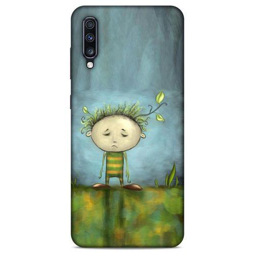 Samsung Galaxy A70s Kılıf Depresyon (23) Ultra Koruma Kılıfı Siyah Gri