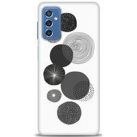 Samsung Galaxy M52 5G Kılıf HD Baskılı Kılıf - Siyah Daire + Tam Ekran Koruyucu