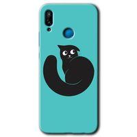 MRCİLETİSİM Huawei P20 Lite Kılıf HD Desen Baskılı Arka Kapak + Temperli Cam - Cat Vector