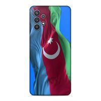 Samsung Galaxy A32 Uyumlu Kılıf Azarbaijan (6) Silikon Kılıf Dalgalanan Bayrak