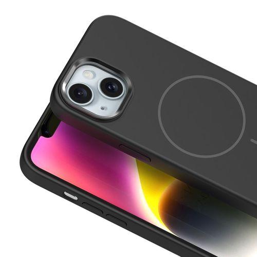 Apple iPhone 14 Kılıf M-Safe Şarj Özellikli Metal Kamera Çerçeveli Zore Edi Silikon Kapak