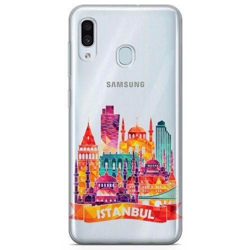 Samsung Galaxy A40 Kılıf İstanbul Turistik Mekanlar Arka Kapak Koruma Desenli Full Koruyucu