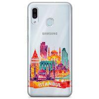Samsung Galaxy A40 Kılıf İstanbul Turistik Mekanlar Arka Kapak Koruma Desenli Full Koruyucu