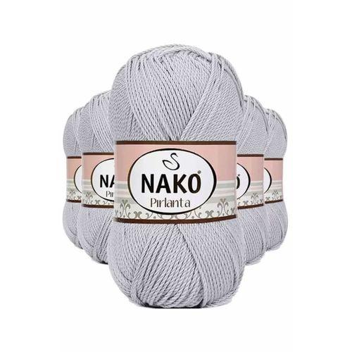5 Adet Pırlanta Amigurumi El Örgü İpi Yünü Açık Gri 130