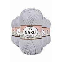 5 Adet Pırlanta Amigurumi El Örgü İpi Yünü Açık Gri 130