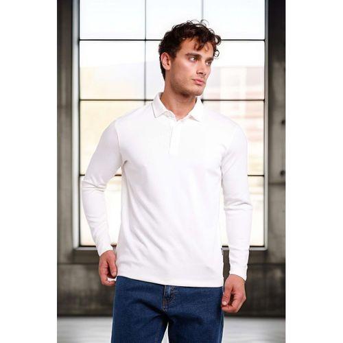 Ridley Regular Fit Doubleface Interlok Polo Yaka Erkek Sweatshirt - Beyaz