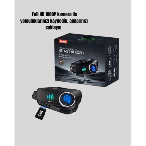Q28 Motosiklet Kask Bluetooth Kulaklık  Full Hd 1080p Kamera