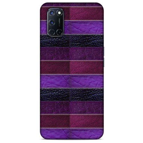 Oppo A52 Kılıf Patchwork (14) Lansman Kılıf Mor Bordo