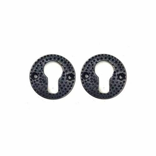 Antika Tarz Dekoratif Pirinç Oda Kilit Rozeti - 49mm, Oksit