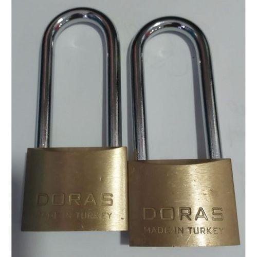 Doras Ersa 2'li Set Uzun Kanca Pas Pirinç Asma Kilit 50 Mm