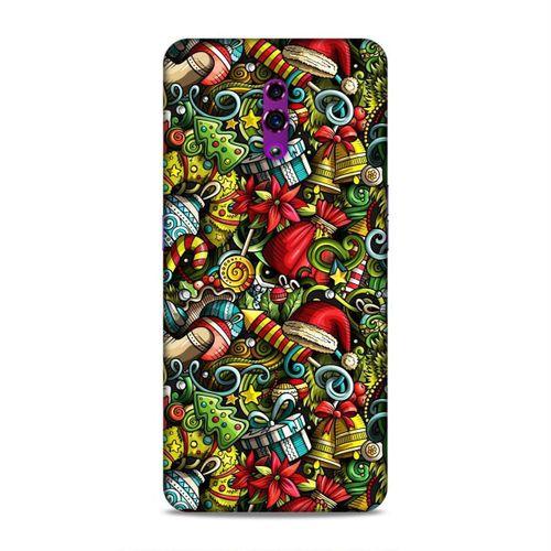 Oppo Reno Kılıf Yilbasi Susleri Doodle Arka Kapak Silikon Koruma Full Koruyucu