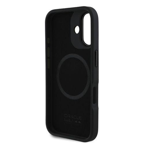 Apple iPhone 16 Plus Kılıf Redbull Orjinal Lisanslı M-safe Şarj Özellikli Kırmızı Halka ve Logo Kabartmalı PU Deri Kapak