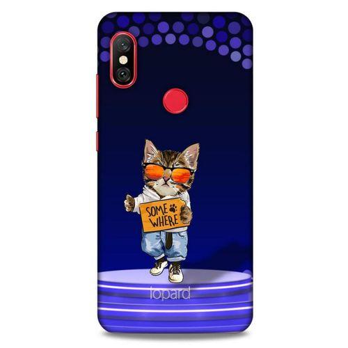 Xiaomi Redmi Note 6 Pro Kılıf FunnyMaX (42) Rugged Armor Kılıf Kedili Mor
