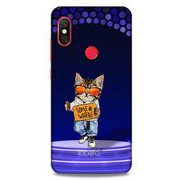 Xiaomi Redmi Note 6 Pro Kılıf FunnyMaX (42) Rugged Armor Kılıf Kedili Mor
