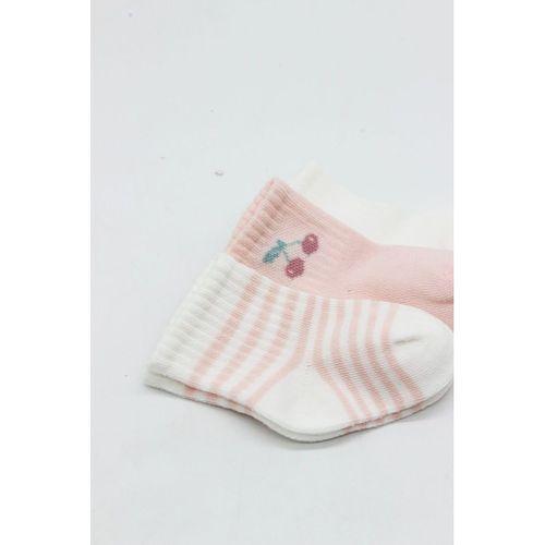 Bistyle Bistyle Cherry Girl 3'lü Penye Soket Çorap 10138 Ekru