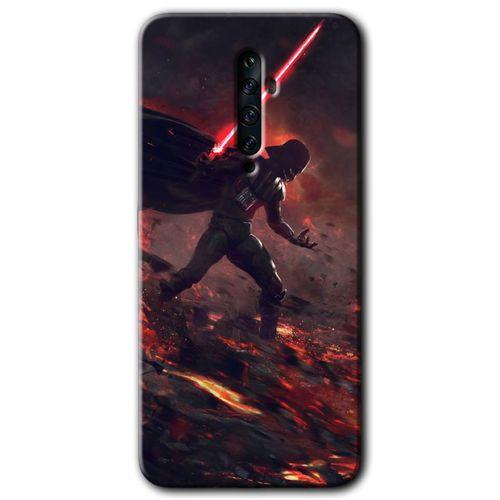 MRCİLETİSİM Oppo Reno 2z Kılıf HD Desen Baskılı Arka Kapak + Temperli Cam - Darh Vader Wars