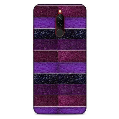 Xiaomi Redmi 8 Kılıf Patchwork (14) Lansman Kılıf Mor Bordo