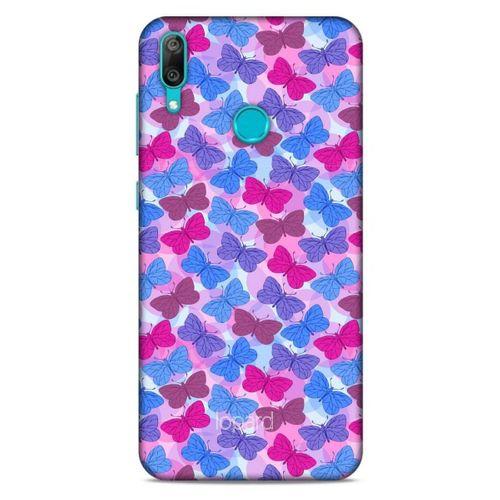 Huawei Y7 Prime 2019 Kılıf Kelebek Etkisi (21) Koruyucu Kapak Yeşil Kırmızı