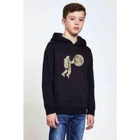 Astronot Cleaner Baskılı Unisex Çocuk Kapüşonlu Siyah Sweatshirt